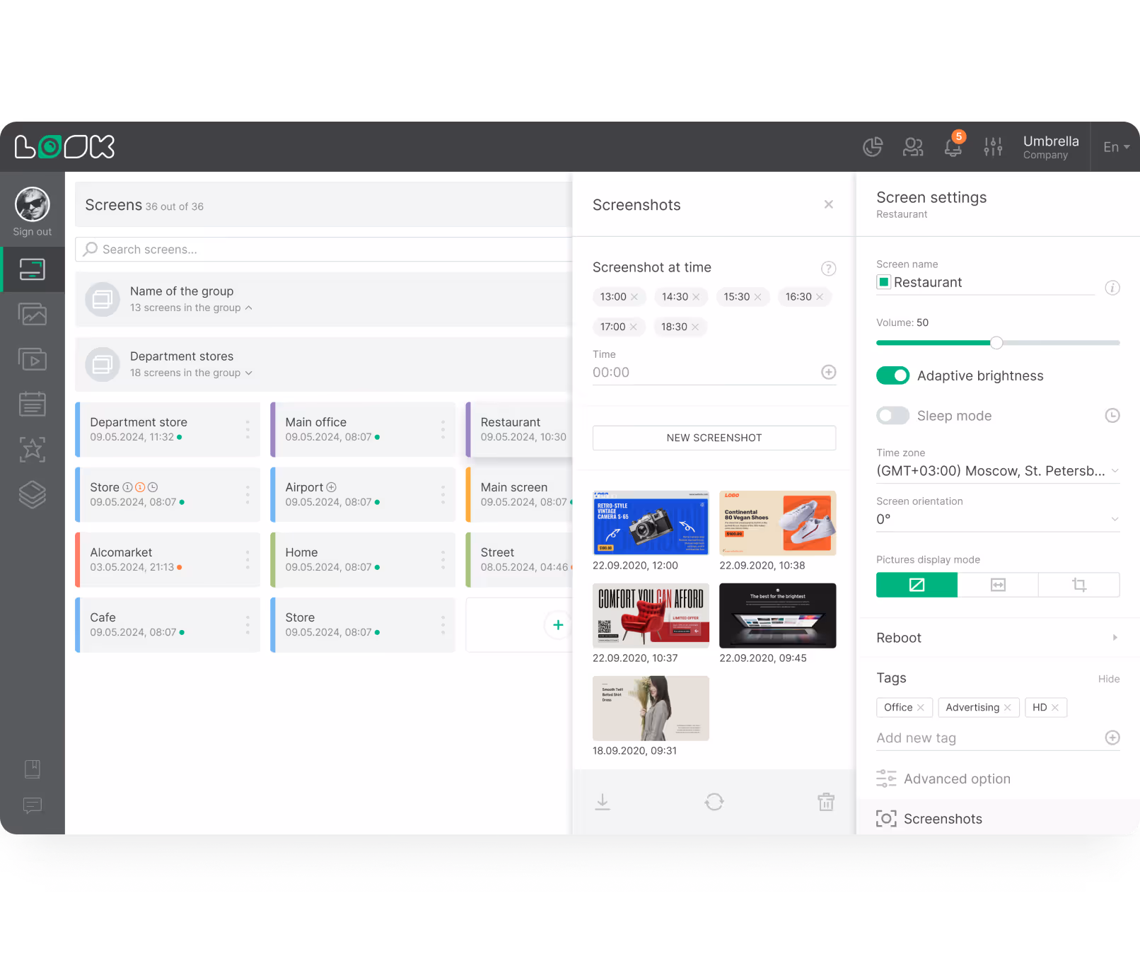 Feature Screenshot dashboard